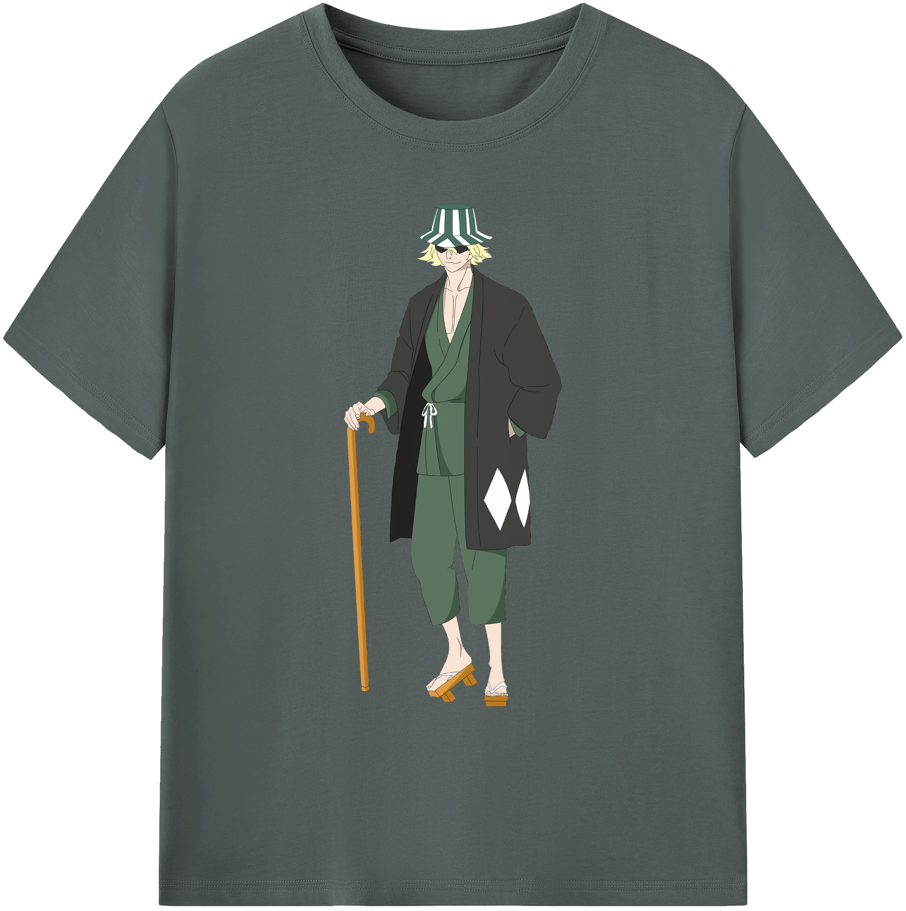（画像用） "ブリーチ 浦原 喜助（うらはら きすけ） BLEACH Urahara Kisuke " 綿100％ メンズ半袖Tシャツ｜肌触りやわらか＆通気性